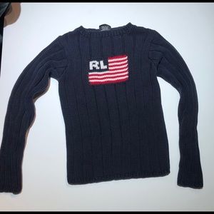 Ralph Lauren Womens Knit Sweater American Flag M